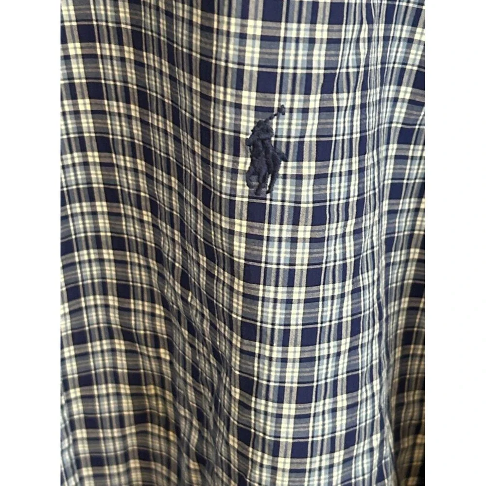 Ralph Lauren Blue & White Plaid Button Down XXL